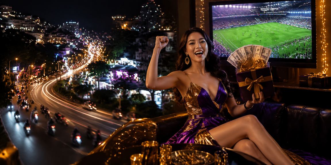 Khung cảnh sòng bài đêm tại Đà Lạt phủ ánh sáng neon tươi sáng